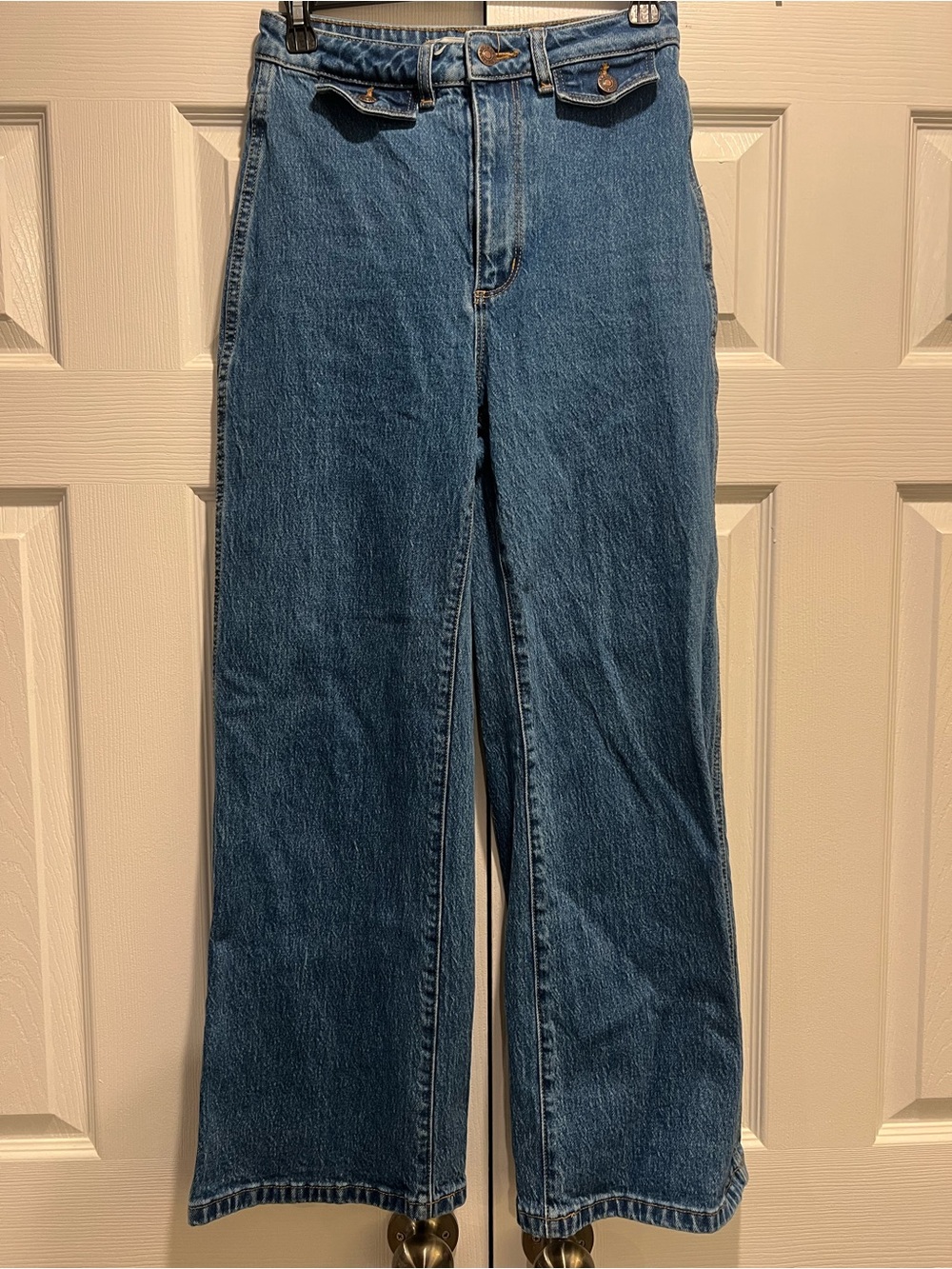 ROLLA'S Mid Blue Wide-Leg High-Rise Jeans